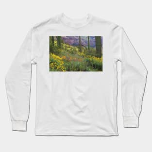 Saguaro Amid Flowering Lupine California Brittlebush Organ Pipe Cactus National Monument Long Sleeve T-Shirt